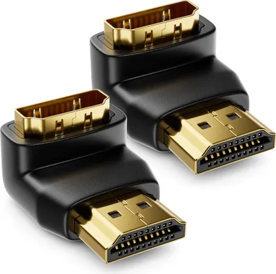 Produktbild von deleyCON HDMI 270° Winkeladapter 2 Stück im Set - HDMI Typ A Buchse und Stecker - 4K Ultra HD UHD 3D Full HD 1080p HDR ARC Highspeed mit Ethernet