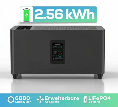 Produktbild von Speicher MARSTEK Jupiter C + Plus Solarspeicher 2,56 kWh LiFePO4 Solarakku für PV Systeme Balkonkraftwerk, IP65, 6000 Zyklen, WIFI und Bluetooth