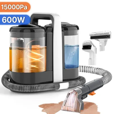 Obrázek produktu pro Přenosný čistič skvrn – čistič koberců a čalounění – 600 W – 15 kPa – funkce stříkání a vysávání – kabel 5,5 m – 220–240 V