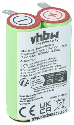 Produktbild von vhbw Akku kompatibel mit Philips Philishave HQ7870, HQ7830, HQ7850, HQ7780, HQ7782, HQ8240, HQ8200, HQ8170, HQ7762 Rasierer (2000 mAh, 2,4 V, NiMH)