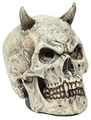 Produktbild von Totenkopf als Schädeldeko mit Teufelshörnern