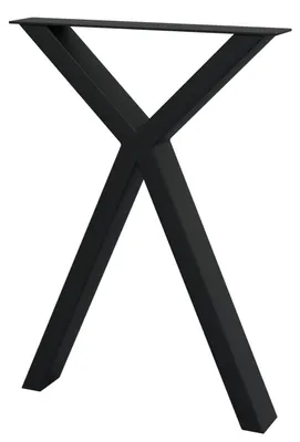 Produktbild von HAGO24 2er Set Tischbeine X-Form Tischkufen Tischgestell Stahl schwarz pulverbeschichtet 50x72cm DIY Möbel Tischfuß höhenverstellbar