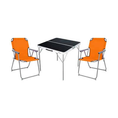 Produktbild von 3-teiliges Campingmöbel Set Alu L80xB80xH70cm Orange