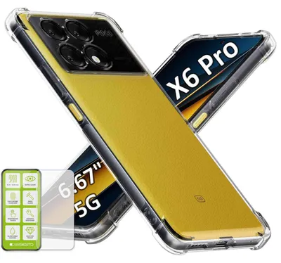Obrázek produktu pro Průhledné TPU pouzdro s 0,26 mm sklem H9 pro Xiaomi Redmi K70E / Poco X6 Pro – ochranné pouzdro na mobil