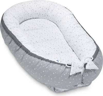 Produktbild von Pepi Babynest Kokon 2-seitiges multifunktionales Kuschelnest 95x55cm 100% Baumwolle Neugeborene Baby Nestchen Grey Galaxy