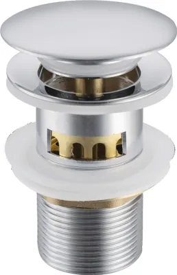 Produktbild von Balneo | Stöpsel Klick-Klack F mit Keramikkopf | Universell mit Überlauf und Sieb Messing G1 1/4 silber