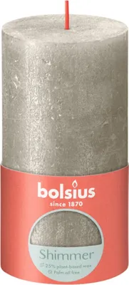 Produktbild von Bolsius Rustik Kerze Champagner 130/68mm