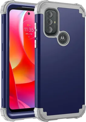 Produktbild von Moto G Power 2022 Hülle, 3 in 1 Hybrid PC TPU Stossfest Robust Schutzhülle für Motorola Moto G Power (2022) Blau