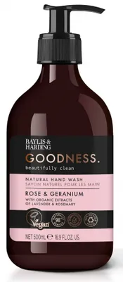 Obrázok produktu pre Baylis & Harding Tekuté mydlo na ruky - Rose & Geranium, 500ml