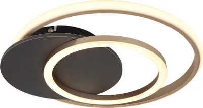 Produktbild von Globo Lighting Deckenleuchte MDF grau matt, Kunststoff champagnerfarben matt, Kunststoff opal, LxBxH: 380x360x65mm, inkl. LED 24W 230V, 3320lm Source, 1100lm Output, 3000K