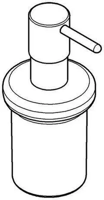 A line drawing of a soap dispenser.