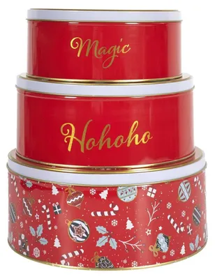 Immagine prodotto di Set di 3 scatole decorative natalizie per biscotti