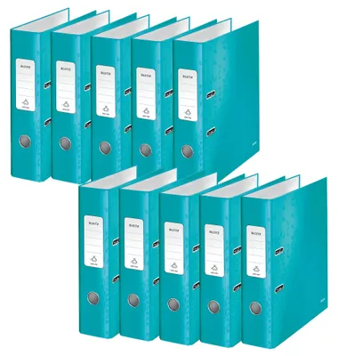Produktbild von Leitz Qualitäts-Ordner 180°, 10er Pack, A4, 8 cm Rückenbreite, laminierte Graupa