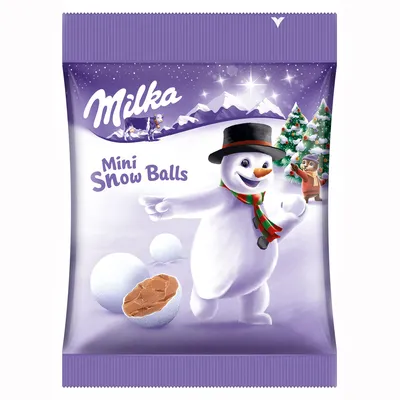 Produktbild von Milka Mini Snow Balls Drageekugeln Alpenmilchschokolade 100g 28er Pack