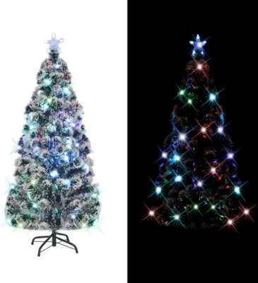 Produktbild von vidaXL Vorbeleuchteter Weihnachtsbaum mit Ständer und LED 180 cm Glasfaser