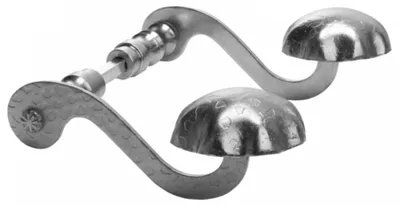 Obrázek produktu pro Kovaná kliku dveří 63.003, ocelová, zinkovaná, sada 2 kusů (levá + pravá), ergonomická, odolná, vhodná pro dveře, brány a vchodové dveře, výška 155 mm, délka 95 mm