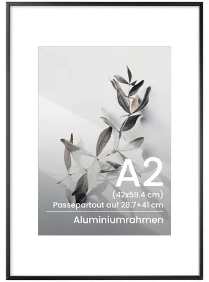 Fotolijst A2 42x59,4 cm Aluminiumrahmen mit Glas, schwarz