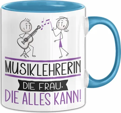 Produktbild von Musiklehrerin Geschenk Tasse Becher Die Frau Die Allen Kann Geschenkidee für eine Musiklehrerin Lustig (Blau)