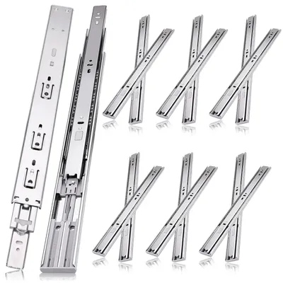 Image de Solidchoice - Glissières de tiroir de 14 pouces - 6 paires, système de fermeture automatique, coulisses télescopiques à billes, entièrement extractibles