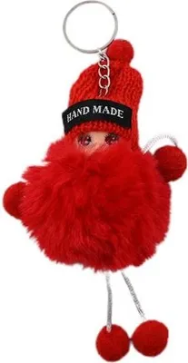 Produktbild von Püppchen Schlüsselanhänger mit Pompom - Weicher Taschenanhänger für Mädchen Süß