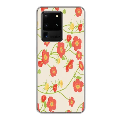 Produktbild von MuchoWow® Handyhülle Schutzhülle Hülle für Samsung Galaxy S20 Ultra Blume - Feldblumen - Muster Silikon Softcase Handy Hülle - Karteninhaber