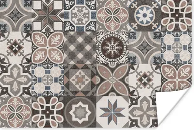 Produktbild von MuchoWow® Poster Blumen - Figuren - Braun - Design 120x80 cm - Bilder