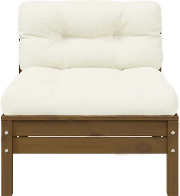 Produktbild von vidaXL Garten-Mittelsofa mit Kissen in Honigbraun Massivholz Kiefer