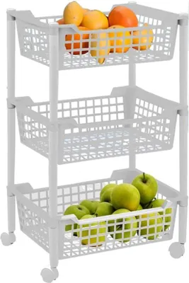 Immagine prodotto di Carrello da cucina Famanu con 3 ruote: salvaspazio e funzionale