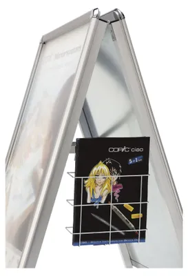 Immagine prodotto di cestino sospeso in filo metallico magnetoplan per opuscoli, DIN A4