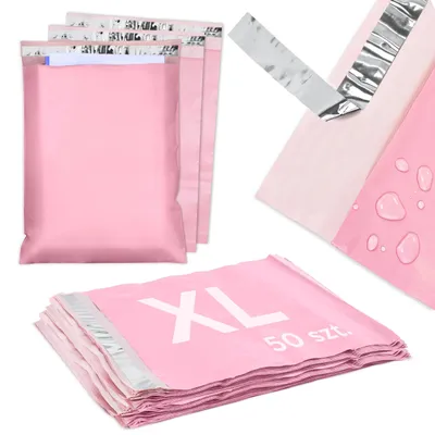 Produktbild von Versandtaschen rosa XL 500×600 mm – 50 Stück Poly Mailer – stabile Folienversandtaschen für Pakete