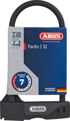Produktbild von ABUS Bügelschloss Facilo 32 + USH32-Halterung - Fahrradschloss mit Double-Locking - ABUS-Sicherheitslevel 7 - 230 mm Bügelhöhe - Schwarz