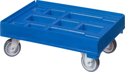 Produktbild von Hygienetransportroller - Typ A - 2 Bock- und 2 Lenkrollen : blau Farbe: blau