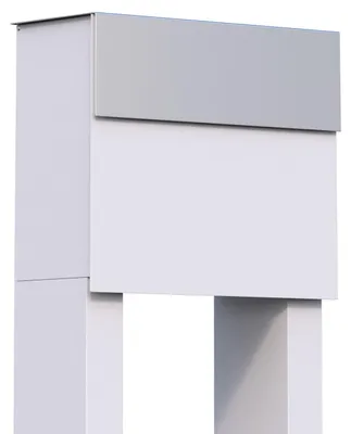 Produktbild von Standbriefkasten Molto in Weiß mit Edelstahlklappe