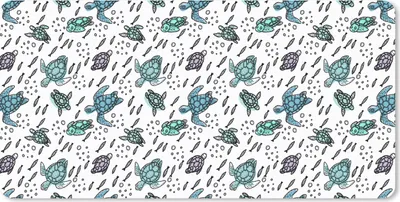 Produktbild von MuchoWow® Schreibtischunterlage Muster - Schildkröte - Fisch 80x40 cm - XXL Mauspad - Gaming Mauspad