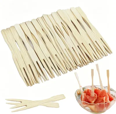 Image de Fourchette pour frites, 88 mm, 100 fourchettes en bois