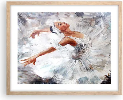 Produktbild von Gerahmtes Poster - Rahmen in heller Eiche - Frau Tanz Ballett Körper - 50x40 cm - Wand Bild - Wanddeko - Wandbilder - Wandposter - Bilderrahmen - Bilder - Kunstdruck - Wandbild - P2NAA50x40-3101
