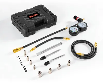 Produktbild von VEVOR Druckverlustprüfer für Motorenzylinder 0-100 psi Manometerbereich, Zylinderdrucktester mit 4 Adaptern & 2 Metallrohren, Kraftfahrzeug Kompressionsprüfset Druckprüfung und Leckratenmessung