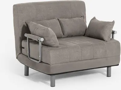 Image de Fauteuil-lit en tissu pliable et peu encombrant Deborah Twin Class - Gris foncé