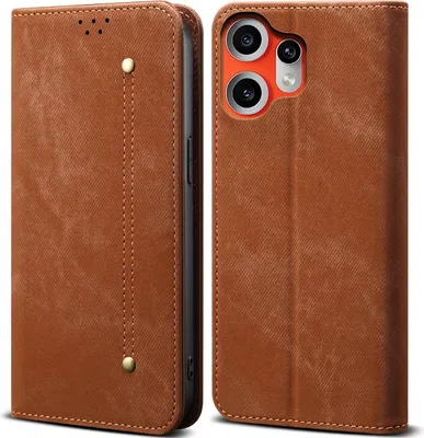 Produktbild von Hülle für Nothing CMF Phone 2 Pro Leder Brieftasche Flip Bookstyle Schutzhülle mit Standfunktion Braun