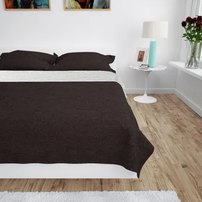 Obrázok produktu pre The Living Store Prešívaný obojstranný prehoz na posteľ 220 x 240 cm krémová a hnedá