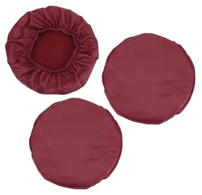Productafbeelding van Omgoods - Set van 3 Ronde Stofhoezen voor Bar Stoelen, Waterdicht en Elastisch, Wijnrood