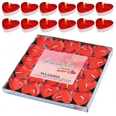 Image de Bougies chauffe-plat rouges, lot de 50, diamètre 3,2 cm