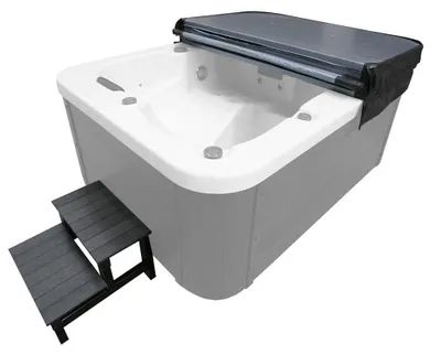 Produktbild von HOME DELUXE - Zubehörset MARBLE - Thermoabdeckung und Treppe I Außen Whirlpool Abdeckung Einstiegsleiter