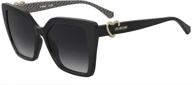 Zdjęcie produktu dla Okulary przeciwsłoneczne damskie Moschino Love MOL067/S, czarne z białym wzorem, 54/17/140