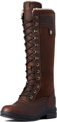 A single brown boot shown against a white background.