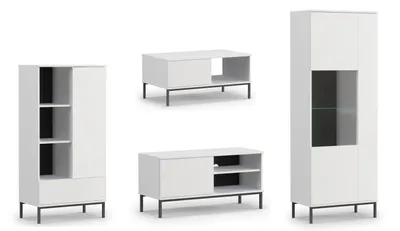Image de AX LIVING Meubles de salon Queba 1 - Fonctionnel Moderne en blanc