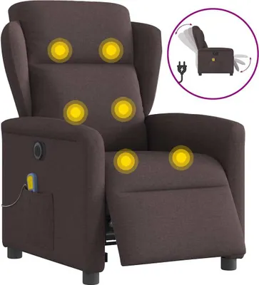 Produktbild von Massagesessel Elektrisch Dunkelbraun Stoff