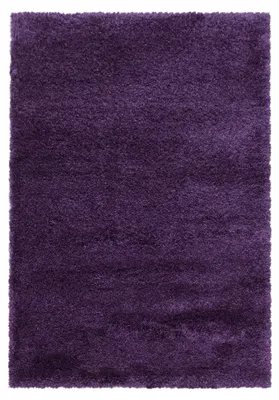 Image de Teppium tapis shaggy violet 200x290 cm très grand, poils longs ultra doux et lavable, design épuré avec dos en jute naturelle compatible
