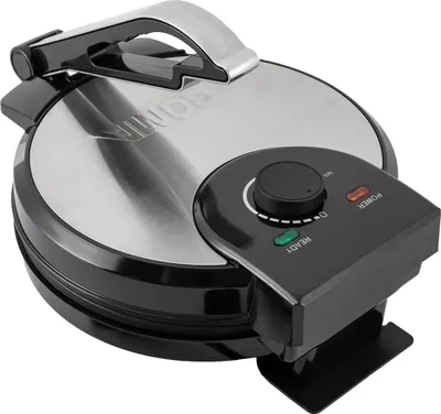 Produktbild von Elektrischer Roti/Chapati/Tortilla-Maker - Doppelseitige Presse - Antihaft, 1200 W, 220 V, Temperatur bis 260°C einstellbar, Edelstahl, 75 cm Kabel - Schwarz
