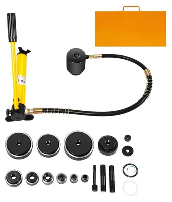 Produktbild von Hydraulischer Lochstanzsatz - SYK-15 - Manuell - 15 t Druckkraft - 10 Lochstanzen - 20 mm Hub - Für Metallblech - Gelb